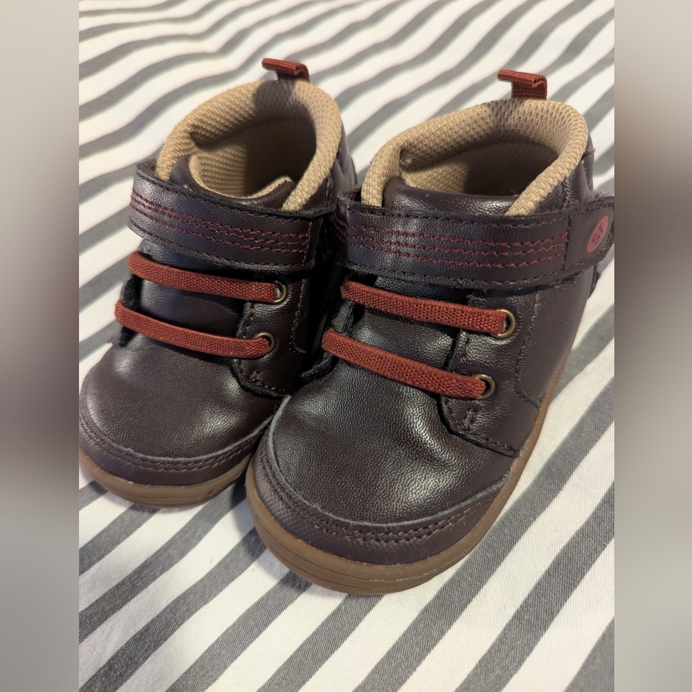 Stride Rite Dark Brown "Leather" Baby Shoes